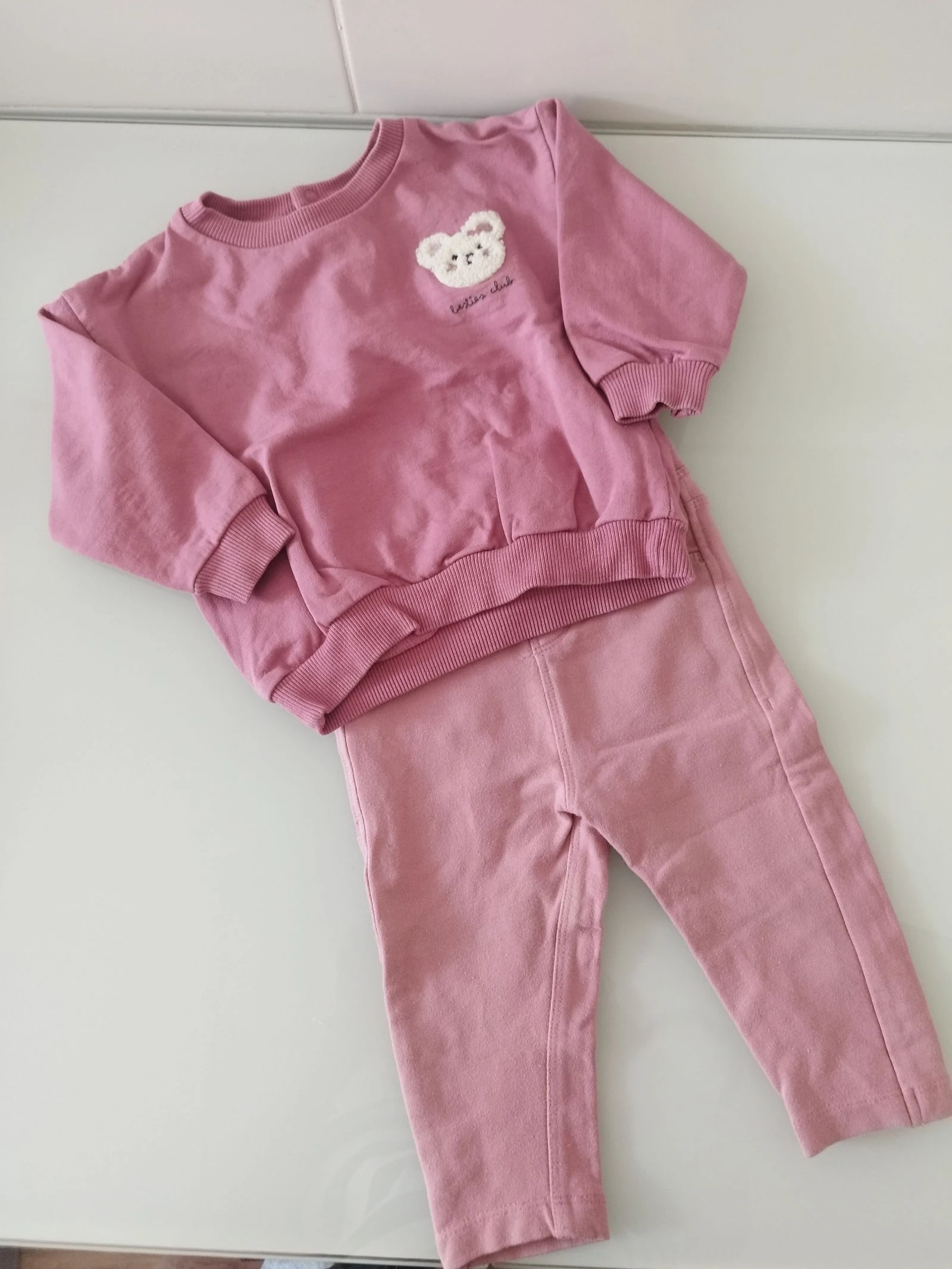 Conjunto de pantalón y sudadera rosa 9 meses